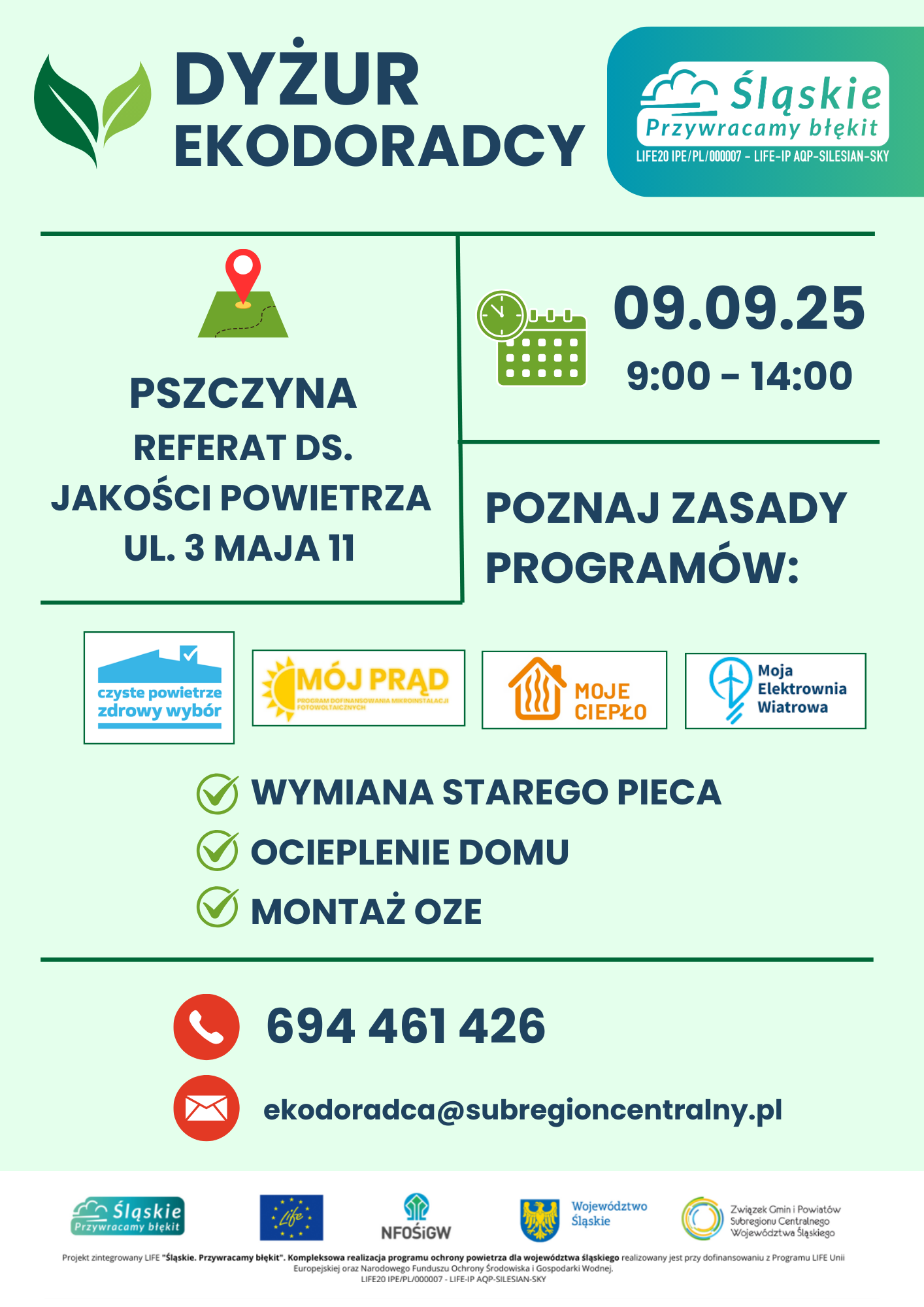 Kolejny dyżur ekodoradcy w Pszczynie